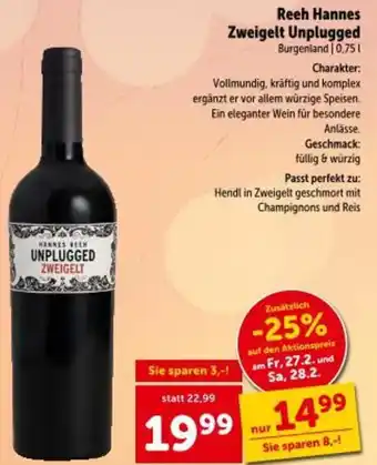 Interspar Reeh Hannes Zweigelt Unplugged Angebot