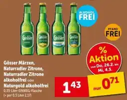 Interspar Gösser Märzen Naturradler Zitrone alkoholfrei oder Naturgold alkoholfrei Angebot