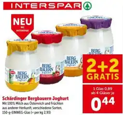 Interspar Schärdinger Bergbauern Joghurt Angebot