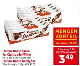 Interspar Ferrero kinder bueno 5er classic oder white ferrero kinder tronky Angebot