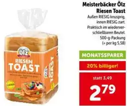 Interspar Meisterbäcker ölz riesen toast Angebot