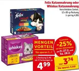 Interspar Felix Katzennahrung oder Whiskas Katzennahrung Angebot
