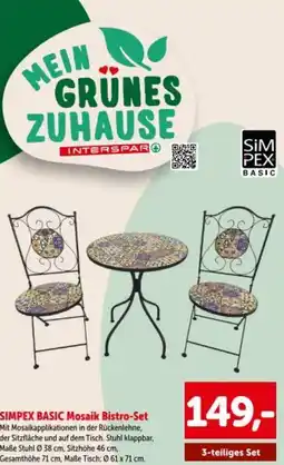 Interspar Simpex basic mosaik bistro-set mit Angebot
