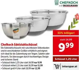 Interspar Chefkoch Edelstahlschüssel Angebot