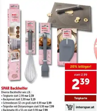 Interspar Spar backhelfer Angebot