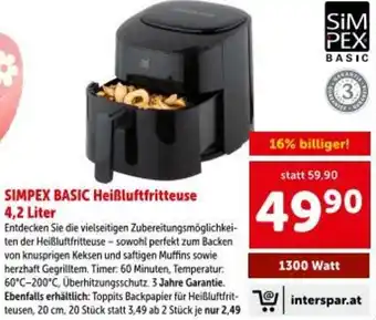 Interspar Simpex basic heißluftfritteuse Angebot