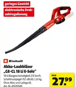 Hagebau Akku-Laubbläser GE CL 18 Li E Solo Angebot