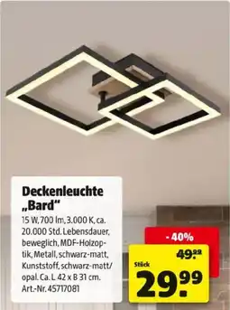 Hagebau Deckenleuchte Bard Angebot