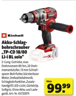 Hagebau Akku-Schlag- bohrschrauber TP CD 18/80 Li i BL solo Angebot