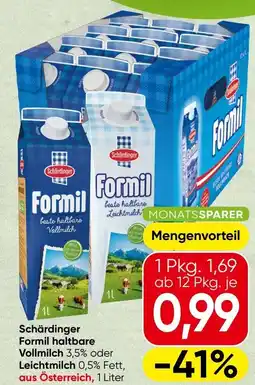 Spar Schärdinger Formil haltbare Vollmilch Angebot