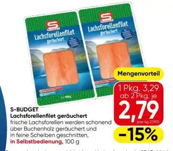 S-BUDGET Lachsforellenfilet geräuchert