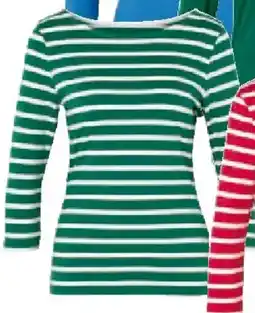 Tchibo Eduscho Shirt mit 3/4 Arm grün gestreift Angebot