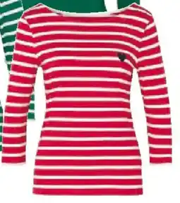 Tchibo Eduscho Shirt mit 3/4 Arm rot gestreift Angebot