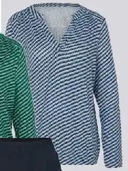 Tchibo Eduscho Bedrucktes Blusenshirt dunkelblau blau weiß Angebot