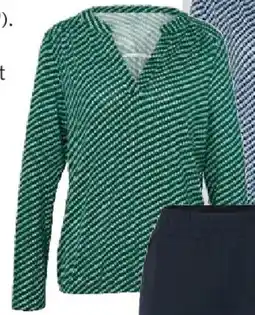 Tchibo Eduscho Bedrucktes Blusenshirt grün dunkelblau weiß Angebot