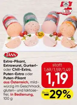 Spar Extra-Pikant, Extrawurst, Gurkerl- oder Chili-Extra, Puten-Extra oder Puten-Pikant Angebot