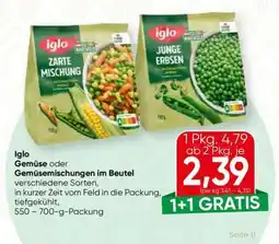 Spar Iglo Gemüse oder Gemüsemischungen im Beutel Angebot