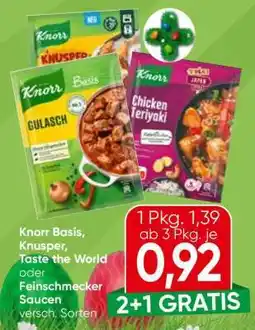 Spar Knorr Basis, „Knusper“, „Taste the World“ oder Feinschmecker Saucen Angebot