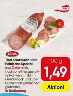 Spar Tirol Kantwurst oder Polnische Spezial Angebot