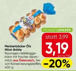 Spar Meisterbäcker Ölz Milch Brötle Angebot