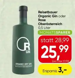 Spar Reisetbauer Organic Gin oder Rose Oberösterreich Angebot