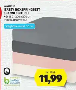Hofer Novitesse jersey boxspringbett spannleintuch Angebot