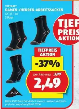 Hofer TOPCRAFT DAMEN-/HERREN-ARBEITSSOCKEN Angebot