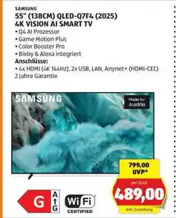 Hofer 55“ (138CM) QLED-Q7F4 (2025) 4K VISION AI SMART TV Angebot