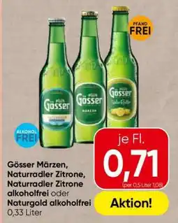 Spar Gösser Märzen, Naturradler Zitrone, Naturradler Zitrone alkoholfrei oder Naturgold alkoholfrei Angebot