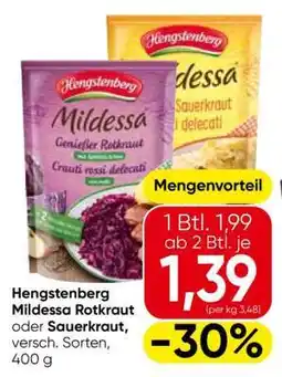 Eurospar Hengstenberg Mildessa Rotkraut oder Sauerkraut Angebot