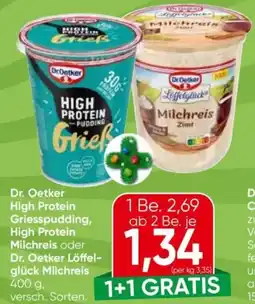 Interspar Dr. Oetker High Protein Griesspudding High Protein Milchreis oder Dr. Oetker Löffel glück Milchreis Angebot