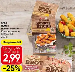 Eurospar Spar Hütten hühner sticks in knusperpanade Angebot