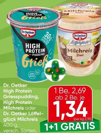 Dr.Oetker High Protein Griesspudding, High Protein Milchreis oder Dr. Oetker Löffel- glück Milchreis