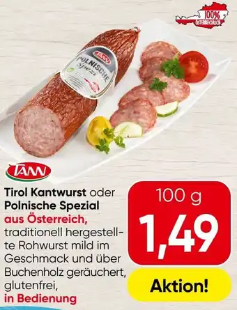 Spar Tirol Kantwurst oder Polnische Spezial Angebot