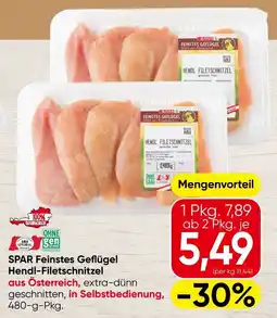 Spar SPAR Feinstes Geflügel Hendl-Filetschnitzels Angebot