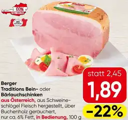 Spar Berger Traditions Bein- oder Bärlauchschinken Angebot