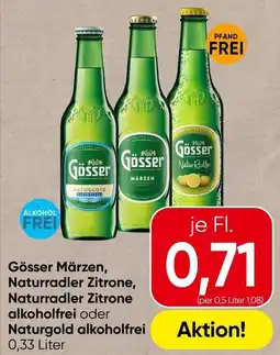 Spar Gösser Märzen, Naturradler Zitrone, Naturradler Zitrone alkoholfrei oder Naturgold alkoholfrei Angebot