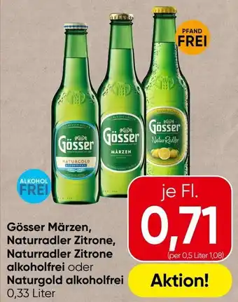 Spar Gösser Märzen, Naturradler Zitrone, Naturradler Zitrone alkoholfrei oder Naturgold alkoholfrei Angebot