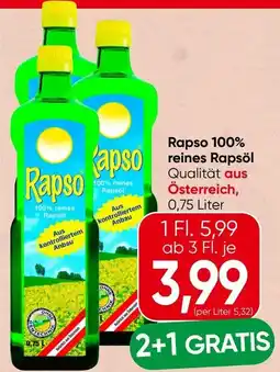Spar Rapso 100% reines Rapsöl Angebot