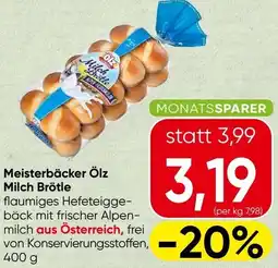 Spar Meisterbäcker Ölz Milch Brötle Angebot