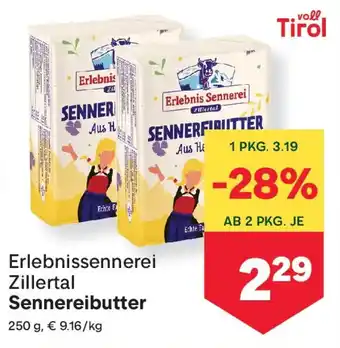MPreis Erlebnissennerei Zillertal Sennereibutter Angebot
