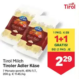 MPreis Tirol Milch Tiroler Adler Käse Angebot