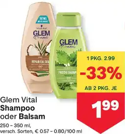 MPreis Glem Vital Shampoo oder Balsam Angebot
