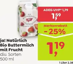 ADEG ja! Natürlich Bio Buttermilch mit Frucht Angebot