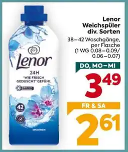 Billa Lenor Weichspüler div. Sorten Angebot