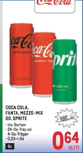 Coca-cola, fanta, mezzo-mix od. sprite