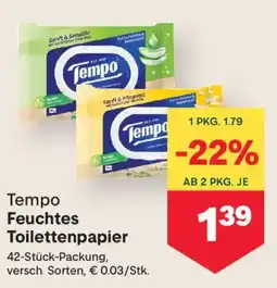 MPreis Tempo Feuchtes Toilettenpapier Angebot