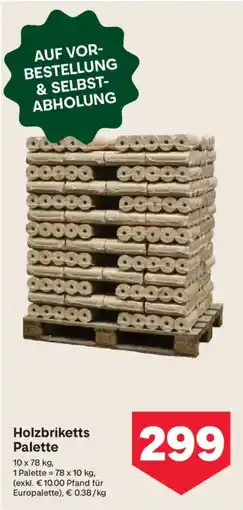 MPreis Holzbriketts Palette Angebot