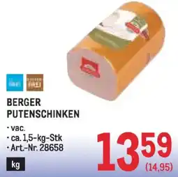 Metro Berger putenschinken Angebot