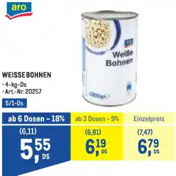 Metro Weisse bohnen Angebot